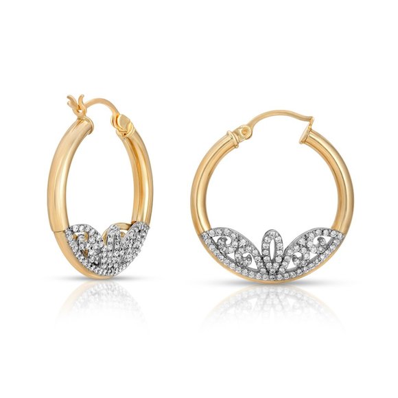 14k Gold Cubic Zirconia Earrings